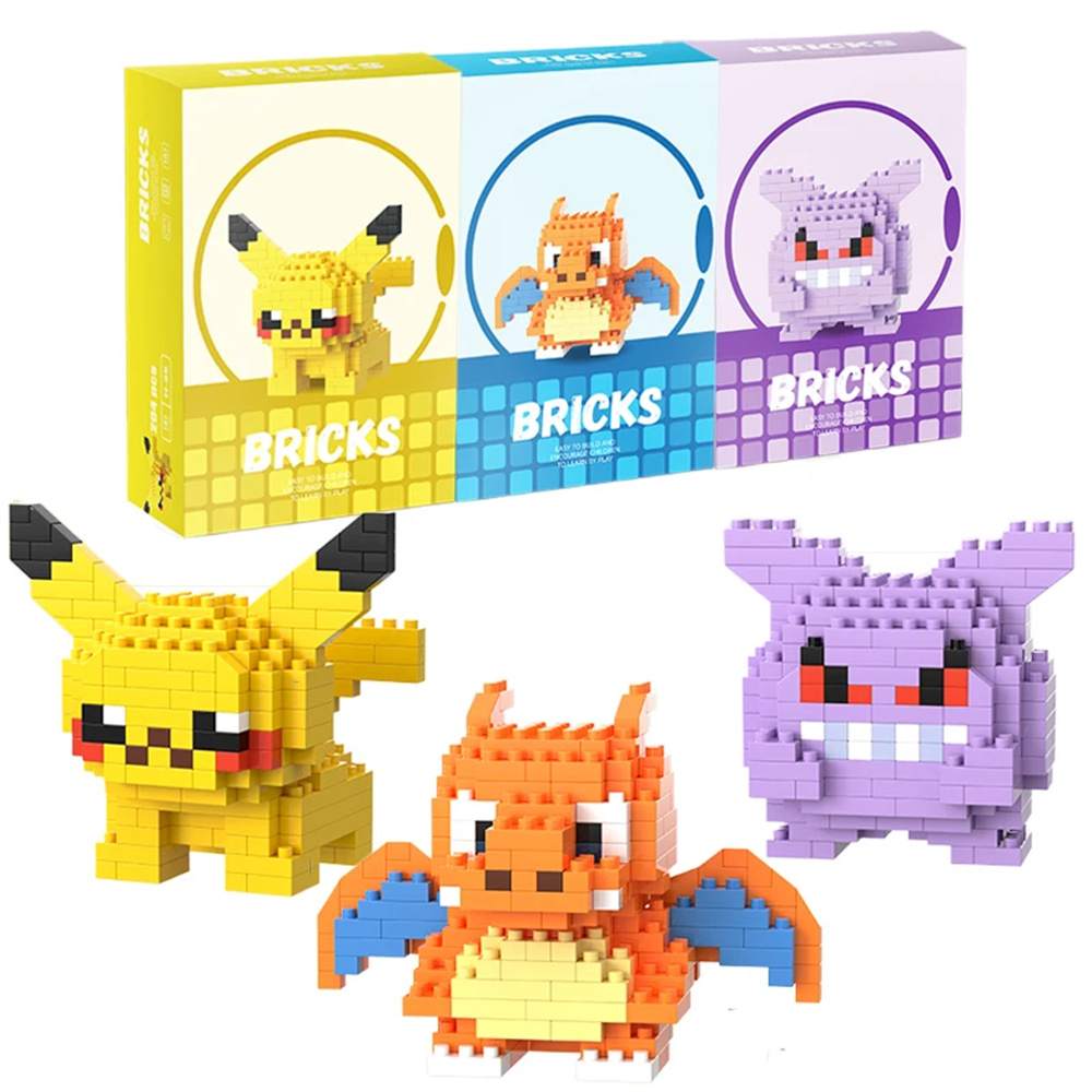 Model Kit Simulator - Klocki Mikro Pokemon Pikachu Dragonite Gengar